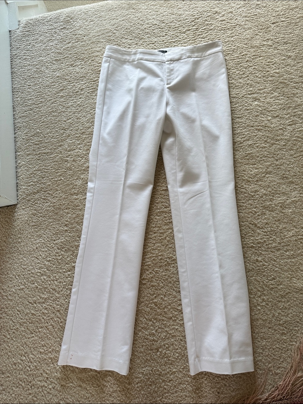 Saks Fifth Avenue White Straight-Leg Dress Pants